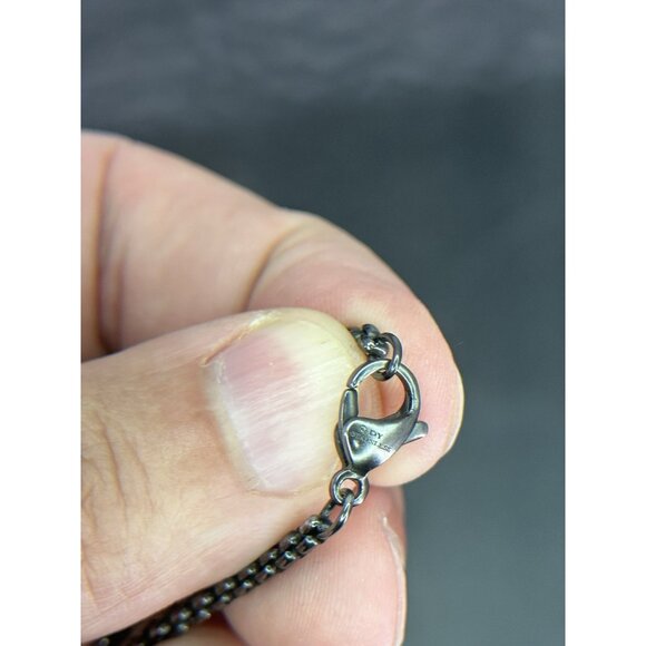 David Yurman Sterling Silver Black Diamonds Tag 31mm Chain 25” - Picture 6 of 16